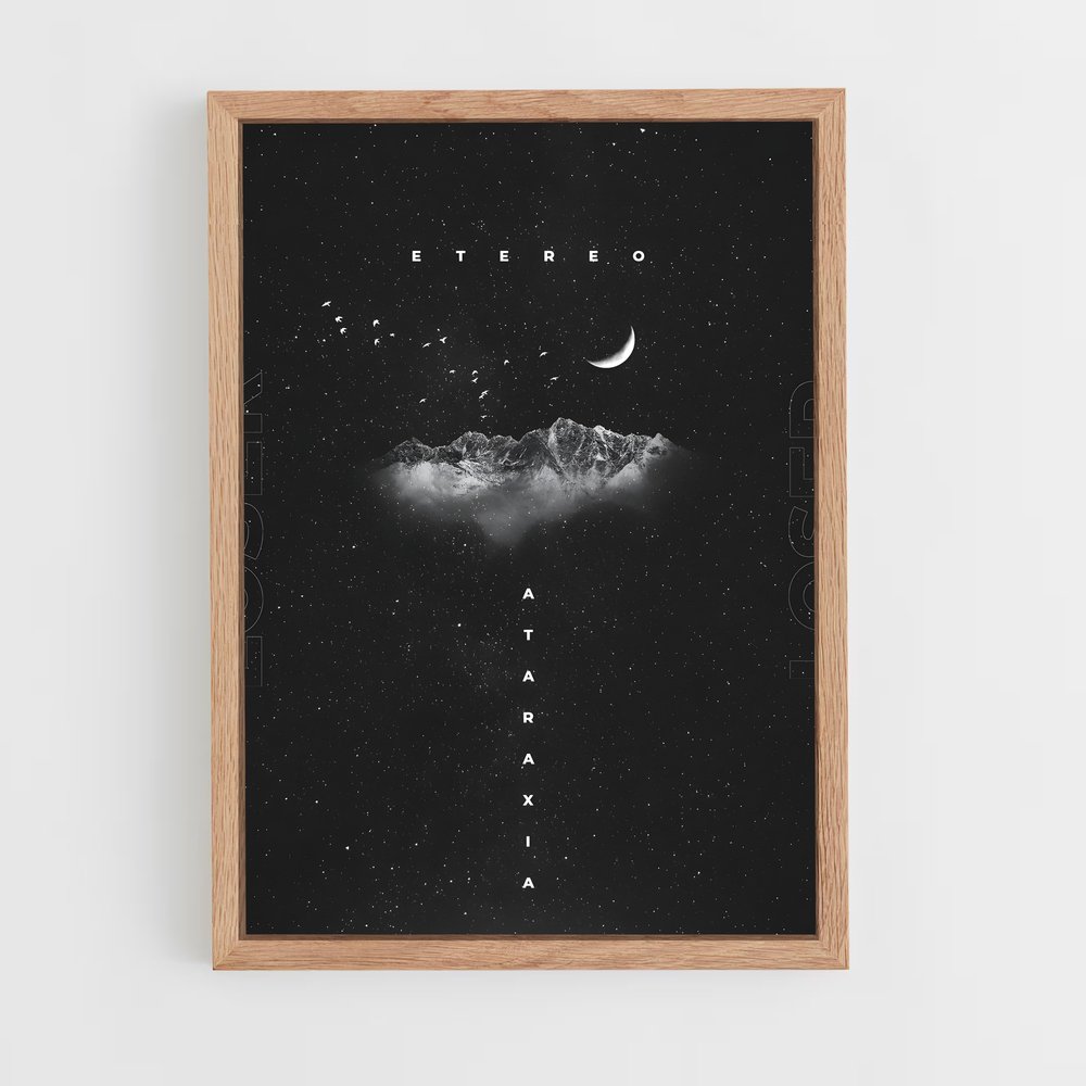 Poster Étoiles et Lune – affiche Art spatial (vue 4)